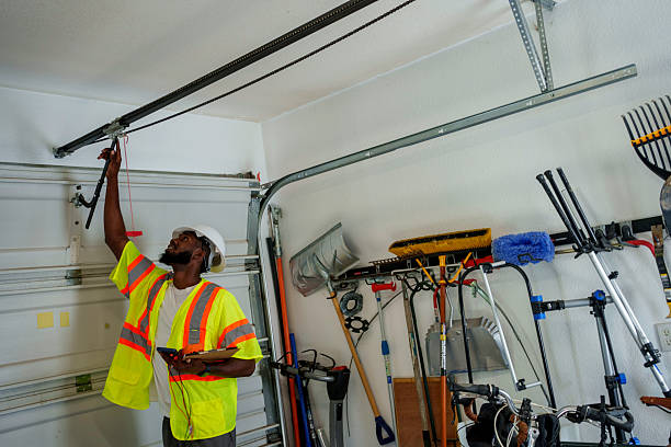 Professional Garage Door technician working in Harrah, OK